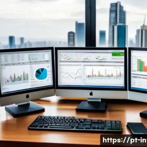 Home 33 주식 매도 타이밍 잡는 법 - A detailed financial analyst’s workspace in São Paulo, Brazil, showing multiple computer monitors di...